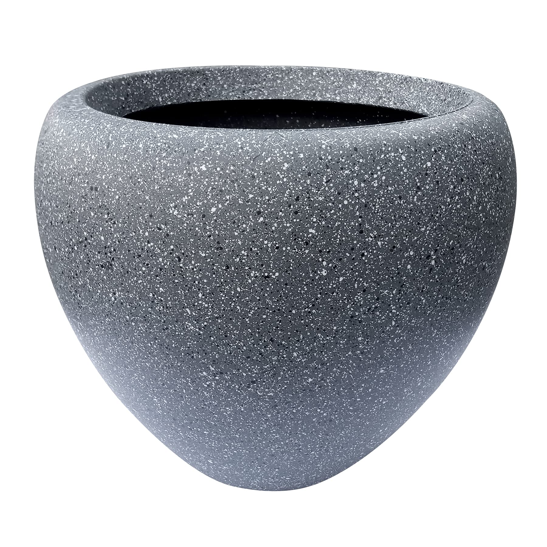 Elixir Gardens | Modern Stone Effect Pots | Heavy Duty Plastic | Various Styles Available | Outdoor & Garden Flower Planter | Hanbury Speckled Grey x 9