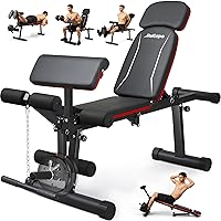 Relispo Upgraded Adjustable Weight Bench: 1200LB Capacity, 9 Positions, Leg Extension/Curl, Foldable Home Gym for Full-Body Training & Big Guys