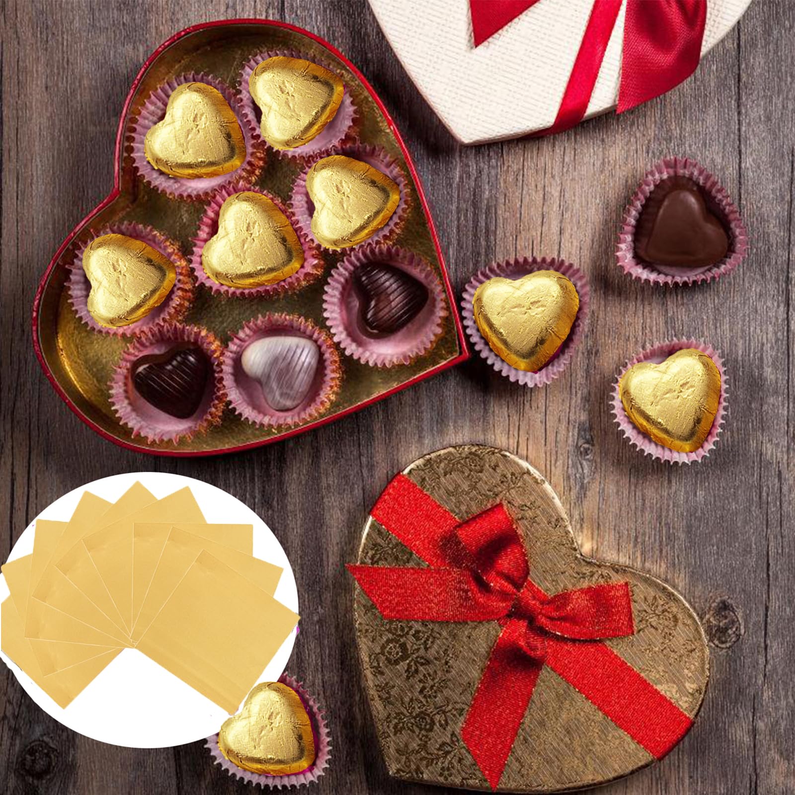 800 Feuilles Aluminium Pour Emballer Chocolats - 10x10cm - 8 Couleurs - Cadeaux Pâques