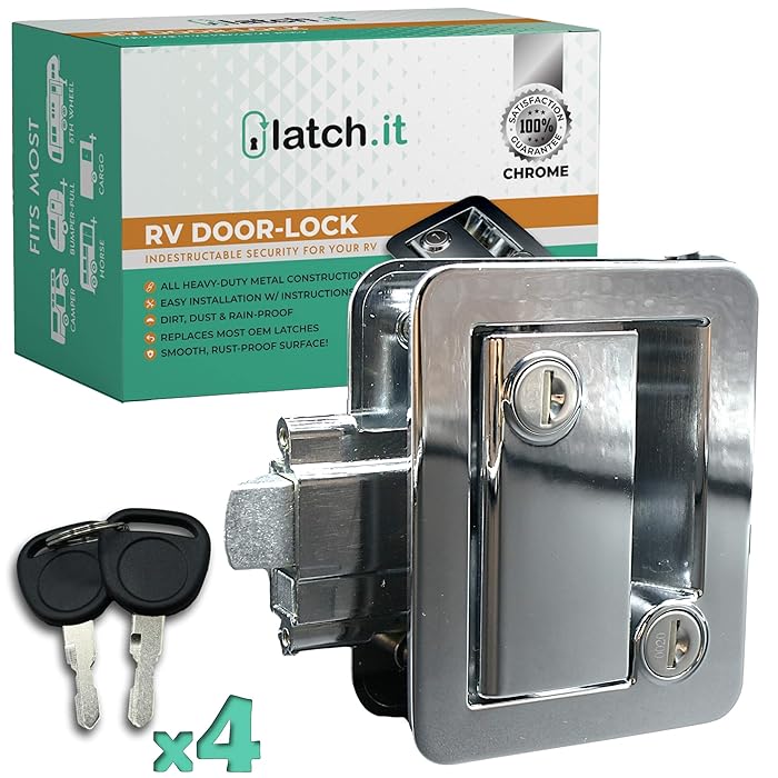 Buy LATCH.IT Chrome RV Door Latch RV Door Locks for Travel Trailers Travel Trailer Door
