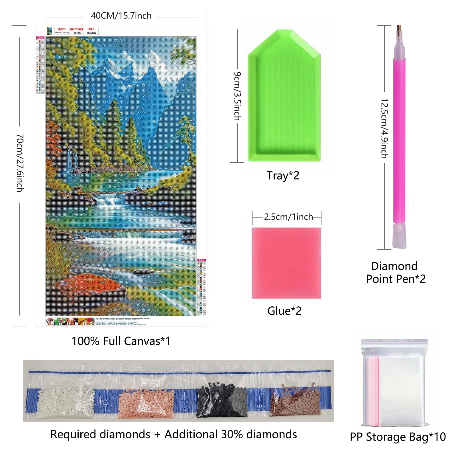 ShengDexin Diamond Painting voor volwassenen, grote afbeeldingen 40 x 50 cm, diamond painting foto's, bladeren, diamond-painting, geschikt als cadeau, voor ontspanning en wanddecoratie