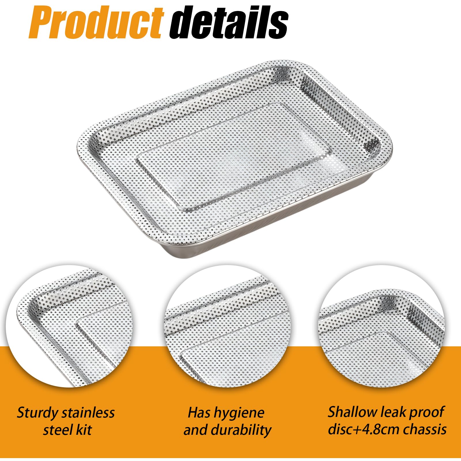 BORDEAG Plateaux De Germination: Lot De 2 27 × 20 Cm Plateau Semis en Acier Inoxydable, Bac à Germination pour Hydroponiques, Salade Feuillée, Haricots, De Blé, Hydroponie, Culture Intérieure