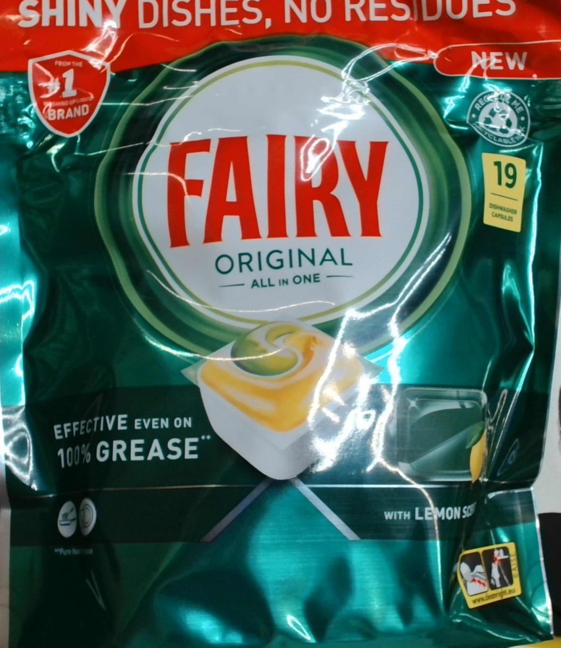 Fairy Original Pastiglie Lavastoviglie All-In-1 Limone 114 Compresse Efficaci anche su grasso secco