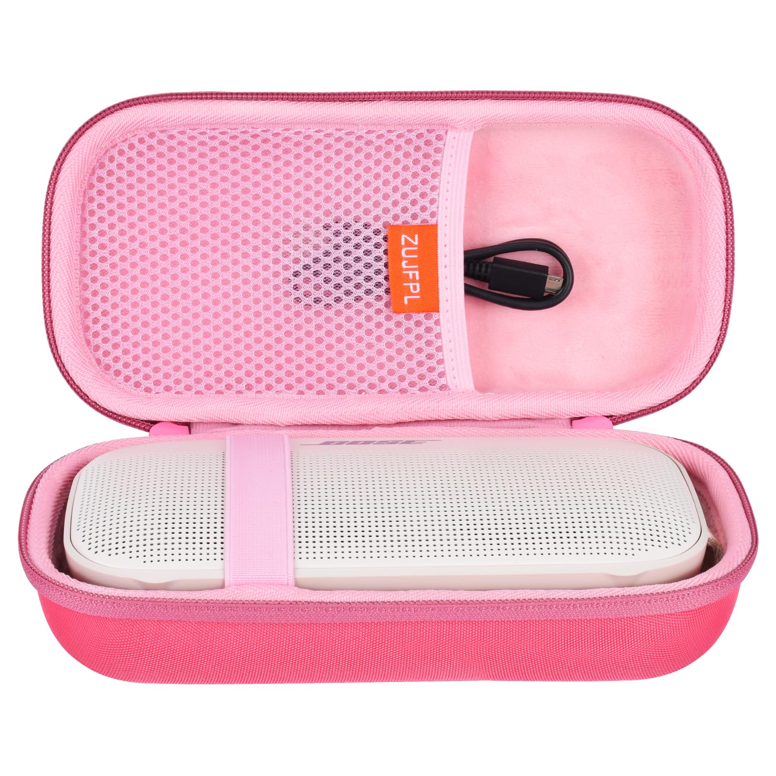 ZUJFPL Hard EVA Case Compatible with Bose SoundLink Flex 2nd Gen/Bose SoundLink Flex Bluetooth Speaker, Waterproof, Shockproof and Dustproof Carrying Travel Speaker Case - Pink