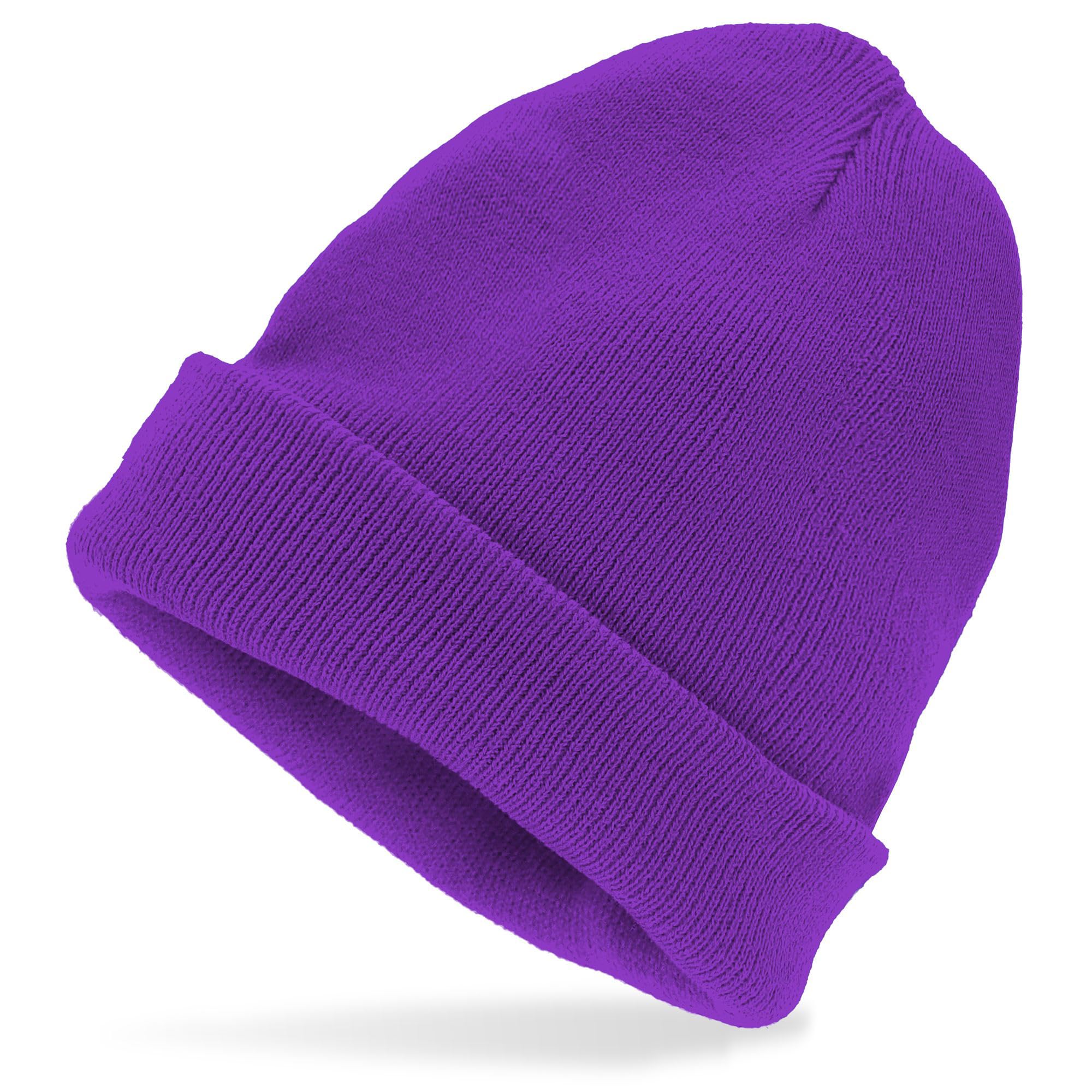W WIDMANN Milano Party Fashion 01869 Unisex Beanie Hat - Adult Purple