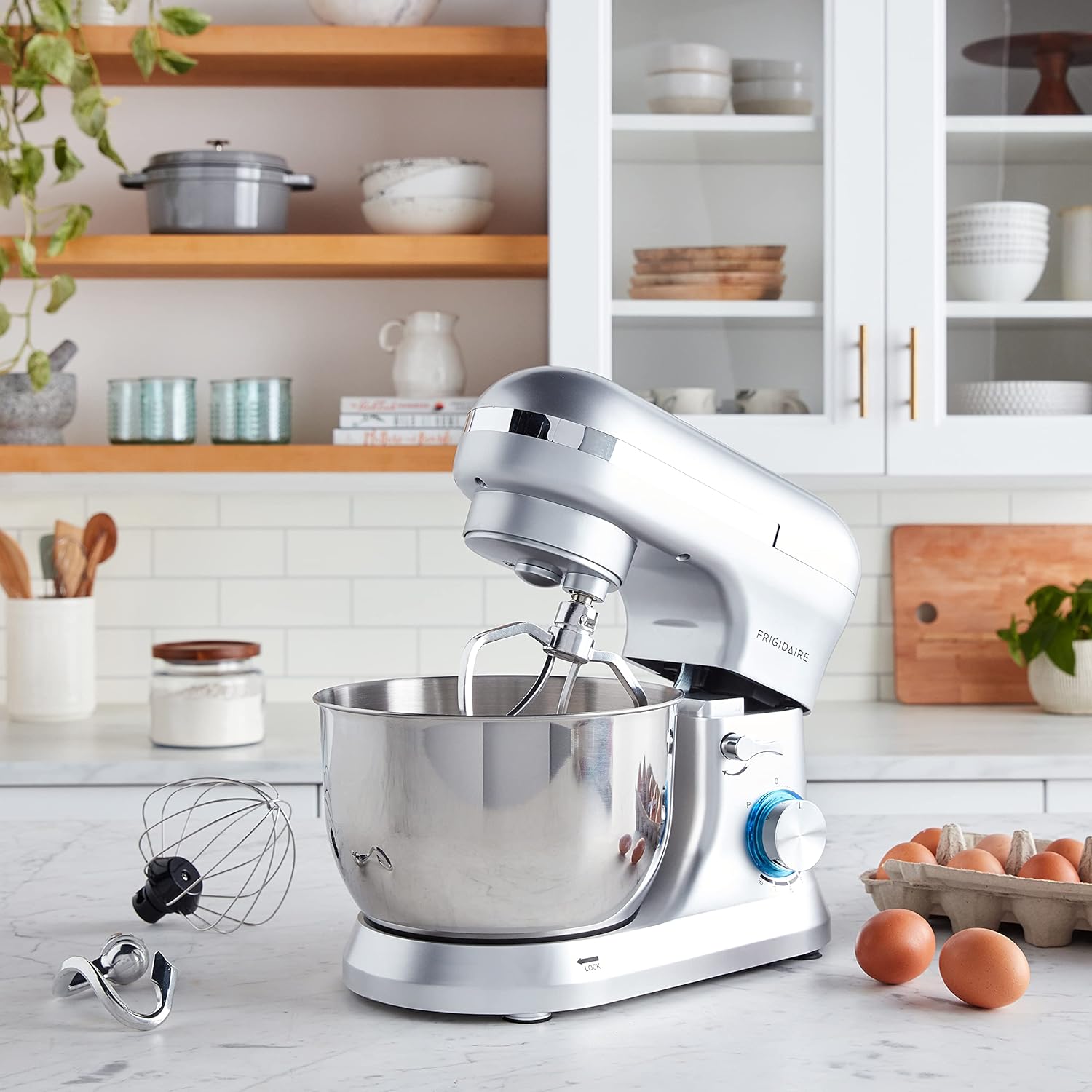 4.5L Retro Stand Mixer (Silver), 4.75 quart