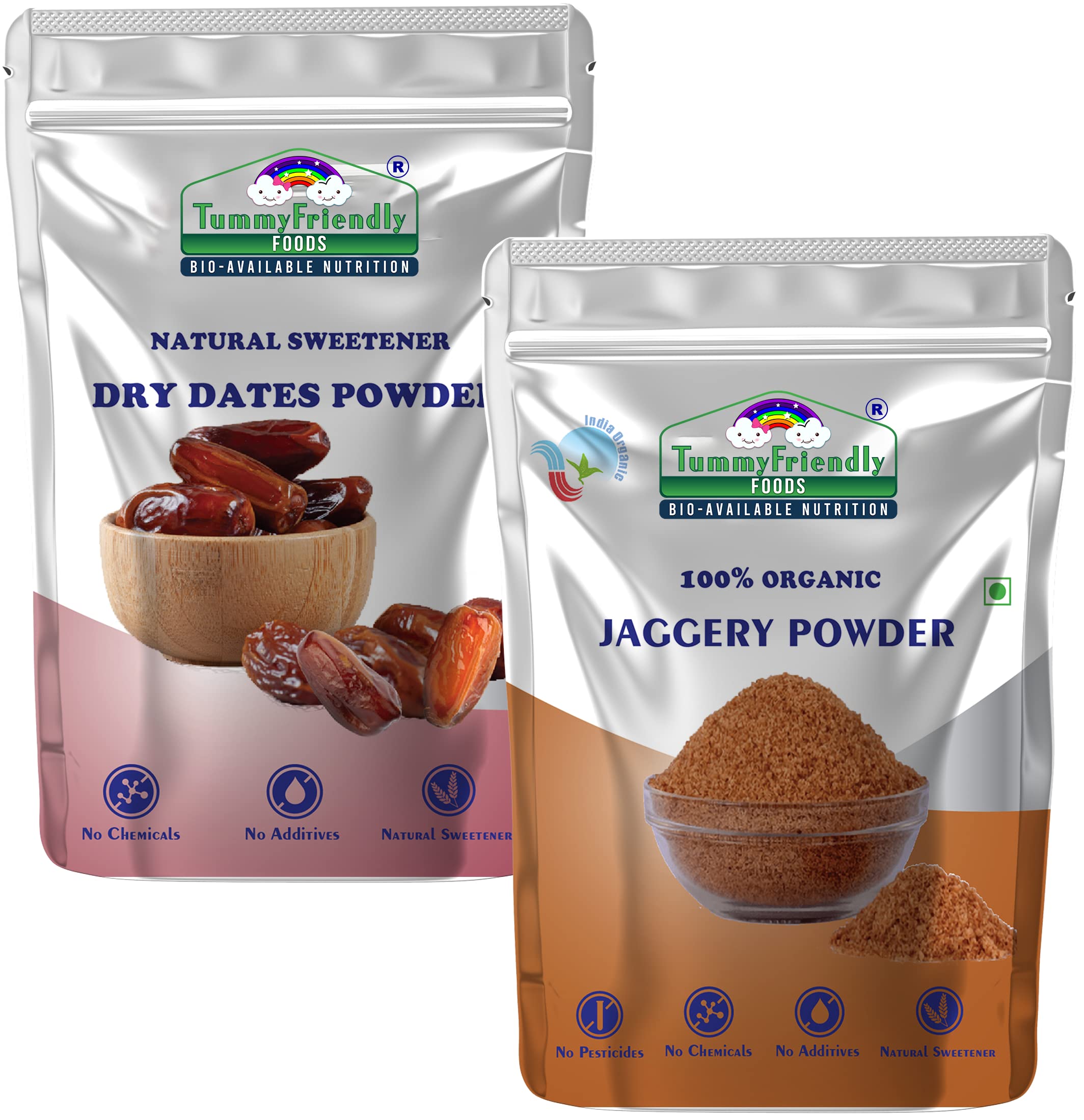 TummyFriendly Foods Natural Sweetener Combo Dates and Jaggery Powder | NO HIDDEN SUGAR | Seedless Dry Dates Powder for baby from Premium Arabian Dates | Organic Jaggery Powder for baby Kids Toddlers Adults Babies | Kharek Powder | Tummy Friendly Food (B0BLHPD5KK) Amazon Price History, Amazon Price Tracker