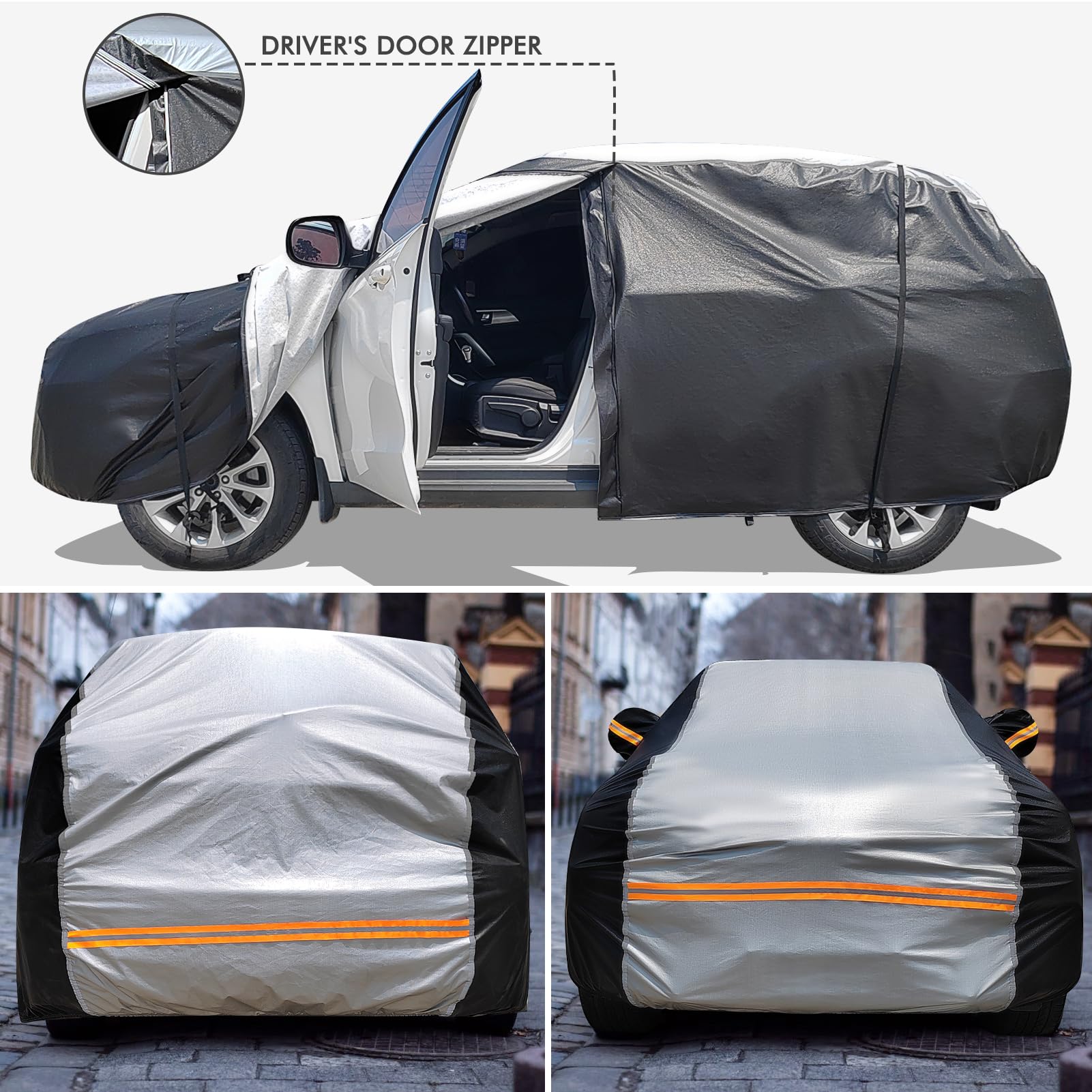 6 Layers Car Cover Waterproof All Weather Car Cover Waterproof All Weather Outdoor Full Exterior Cover Rain Sun — view 5