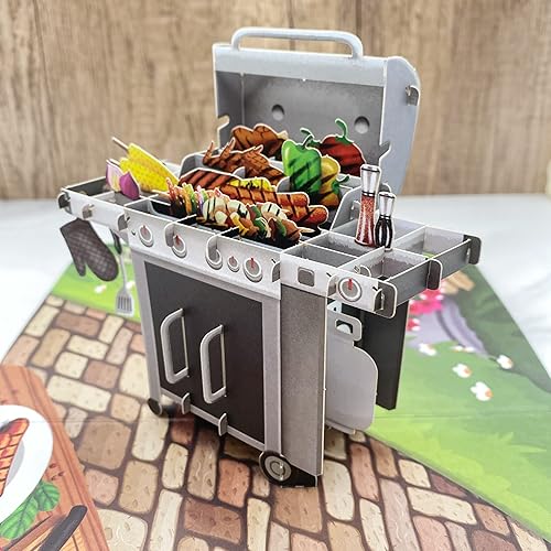 Miniatura 6 de Liif BBQ Grill - Tarjeta de felicitación 3D para el día del padre, tarjeta de cumpleaños para papá, hombres, marido, hermano, jefe, amistad, con