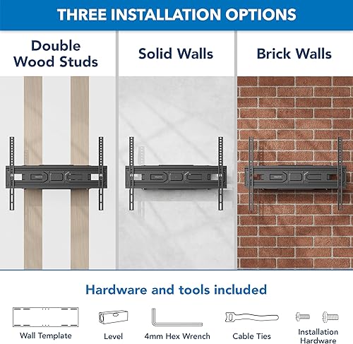 Miniatura 5 de Mount-It! Soporte de pared para TV de movimiento completo con brazos dobles resistentes, extensión de 14 pulgadas y compatible con televisores de 37