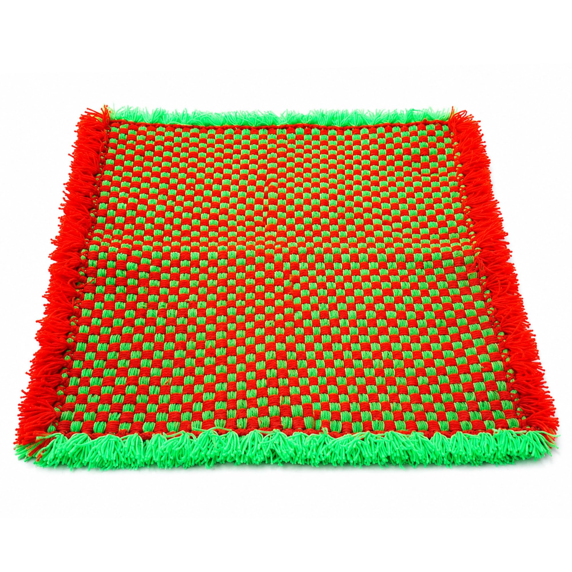 Woolen Puja Aasan Mat Handmade Green 21x22 Inch Decorative Pooja Mat for Prayers-picture-28