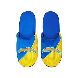 FOCO Los Angeles Chargers NFL Mens Logo Staycation Slippers - M
