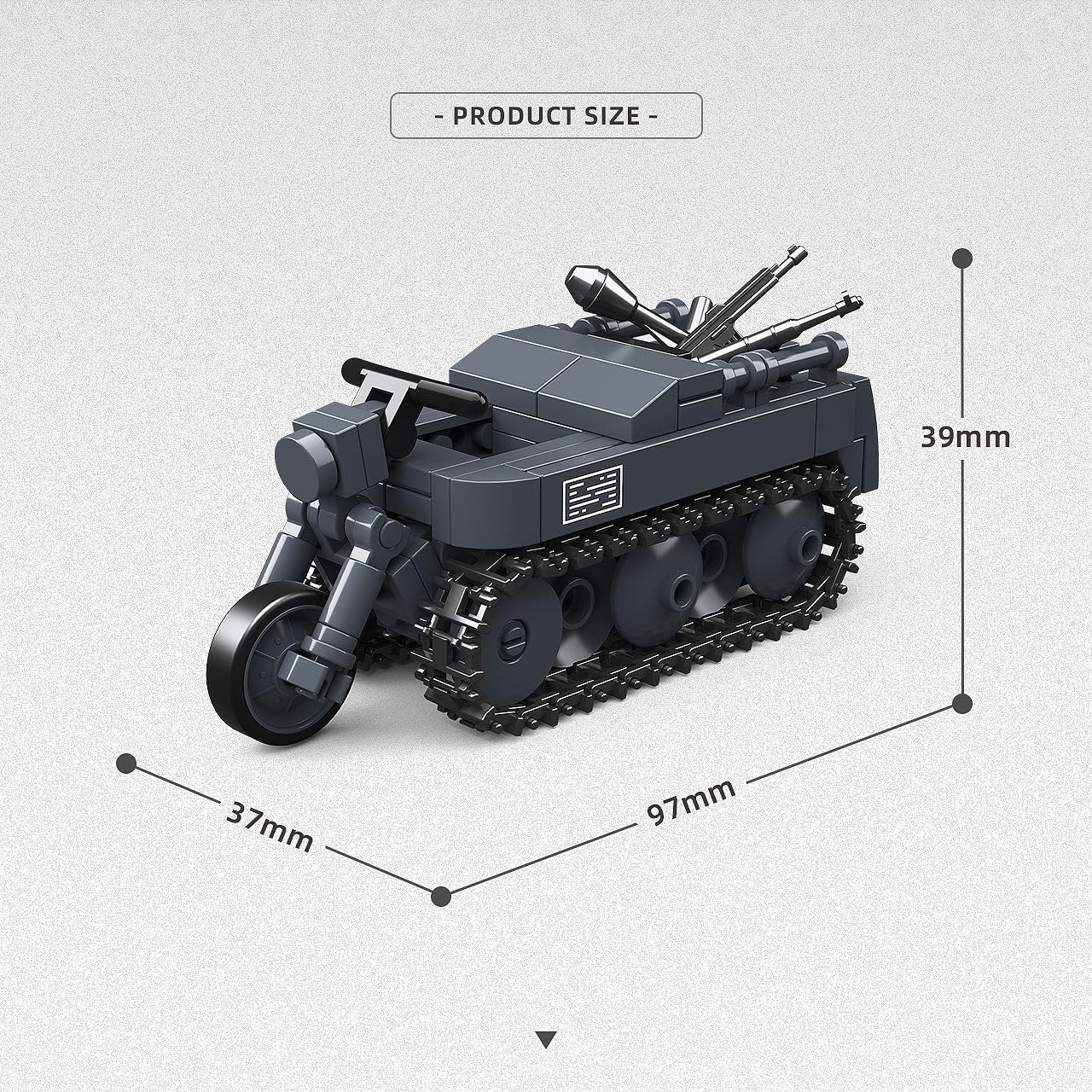 Technik - Set di blocchi da costruzione per carri armati militari, 414 pezzi, WW2, tipo militare 82, kit per costruzione di carri armati Kubelwagen, modello MOC, giocattolo da costruzione