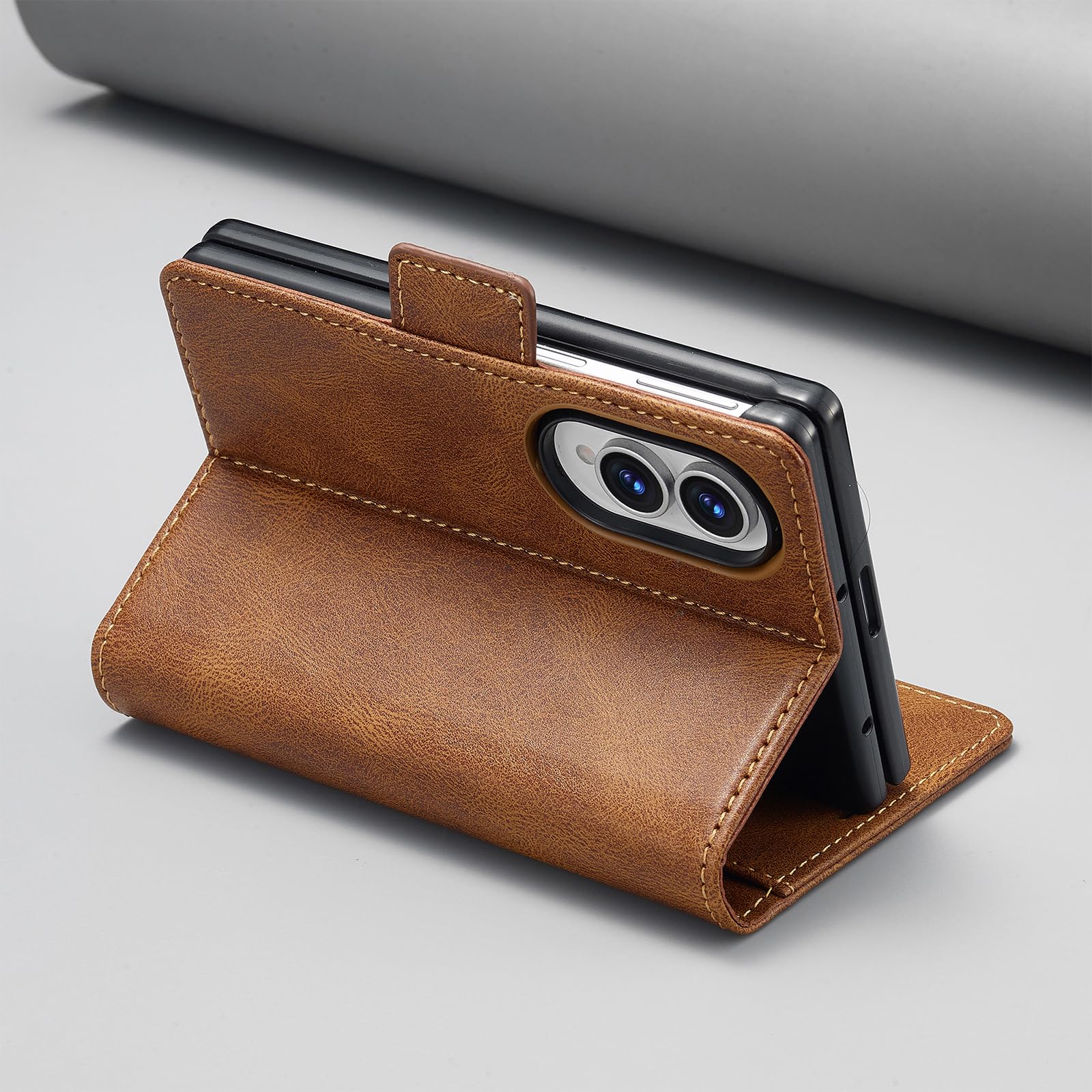 Ribaltabile Cover per Samsung Galaxy Z Fold 8, D'epoca Pelle Portafoglio