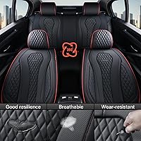 Vista 5 de Coverado Car Seat Covers Full Set, Black Seat Covers, Waterproof Car Seat Cover, Car Seat Cushion, Car Seat Covers Front Seats Back Seat Covers, Car