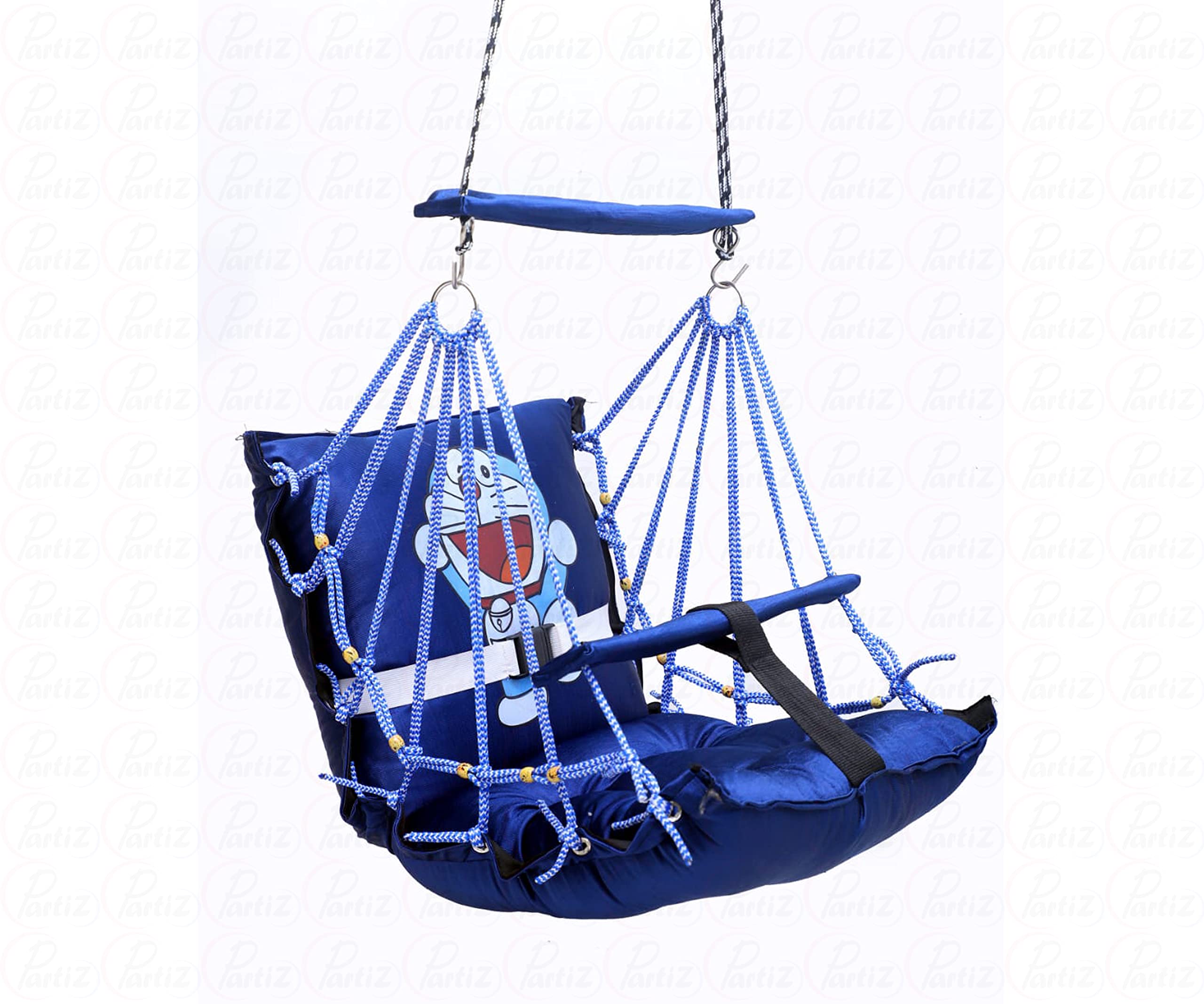 Partiz Baby Swing for Infants and Toddlers| Single seater Sleeping Chair Swing, Hammock Swing Indoor and Outdoor| Foldable & Washable Garden Jhula For 1-6 years| Uyyala for Kids with Cotton Filling and Leg Lock Mechanism