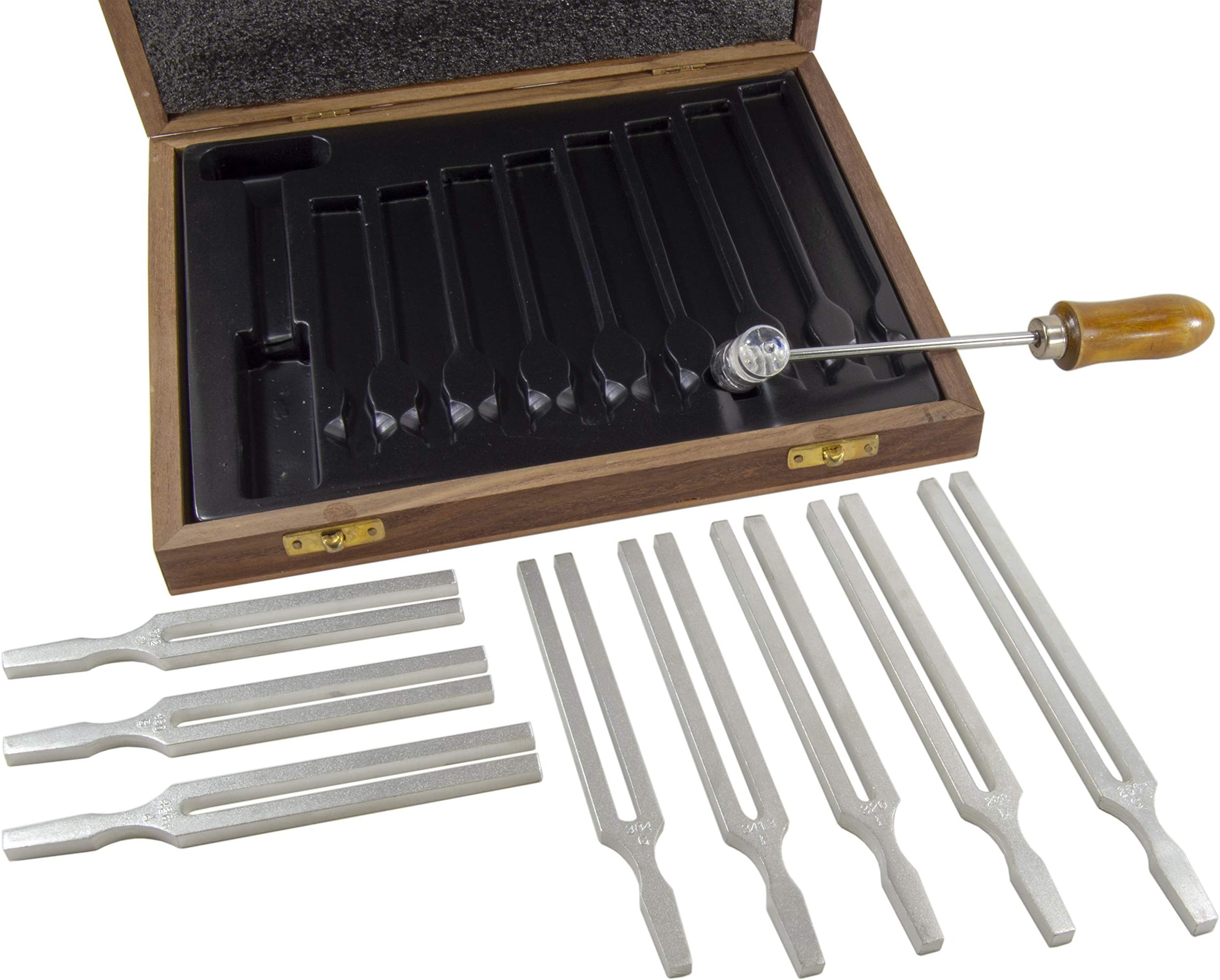 Set of 8 Tuning Forks with Mallet