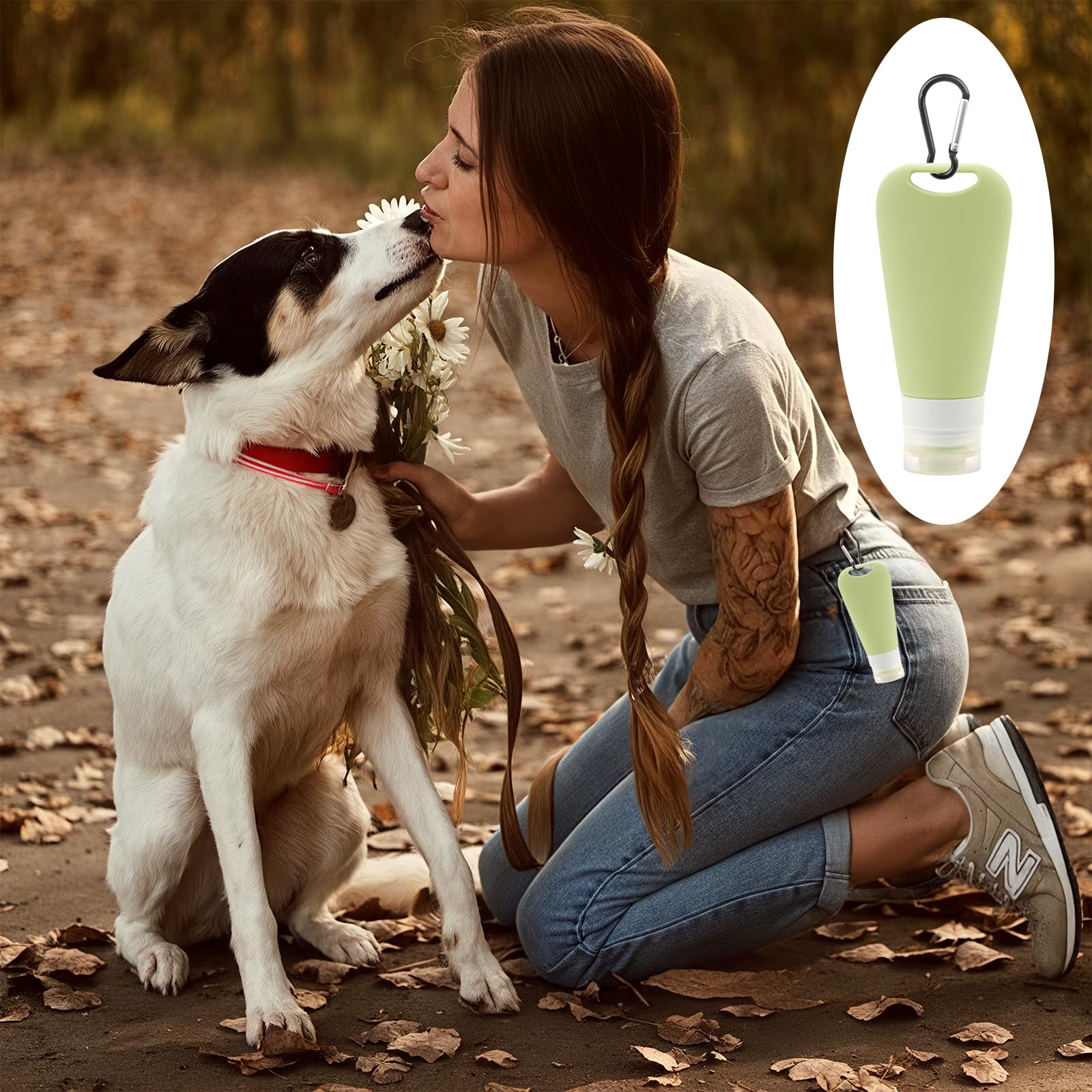 4 Piezas Tubos de Alimentación para llenar 90 ml Tubo para Perros Reutilizable Silicona para Perros con Mosquetón Cepillo para Tubos Ensayo Diseñado para Entrenamiento de Perros Como Recompensa
