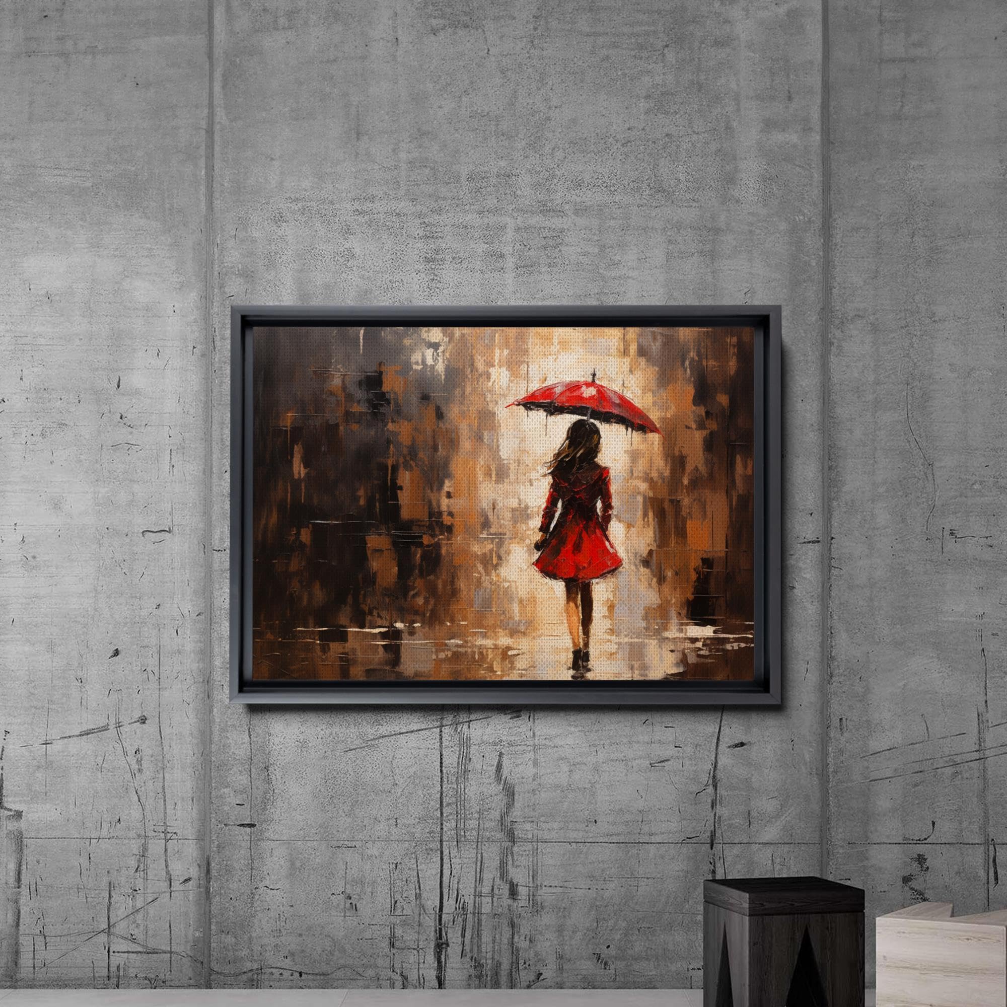 knee length dresses for ladies Woman in red dress poster – Sillystroke main image 0