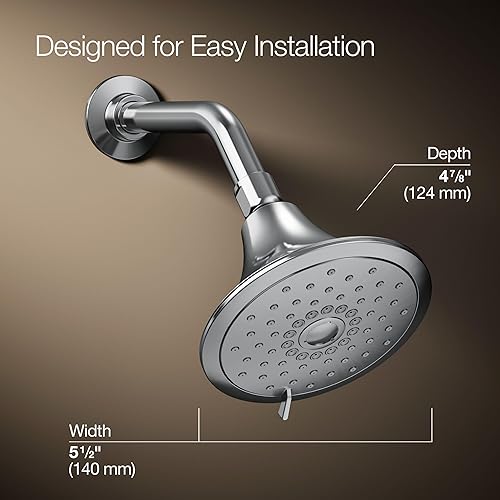 Miniatura 3 de Kohler K-22169-G-CP Forte - Cabezal de ducha multifunción con tecnología de inducción de aire Katalyst, cromo pulido (1,75 GPM)