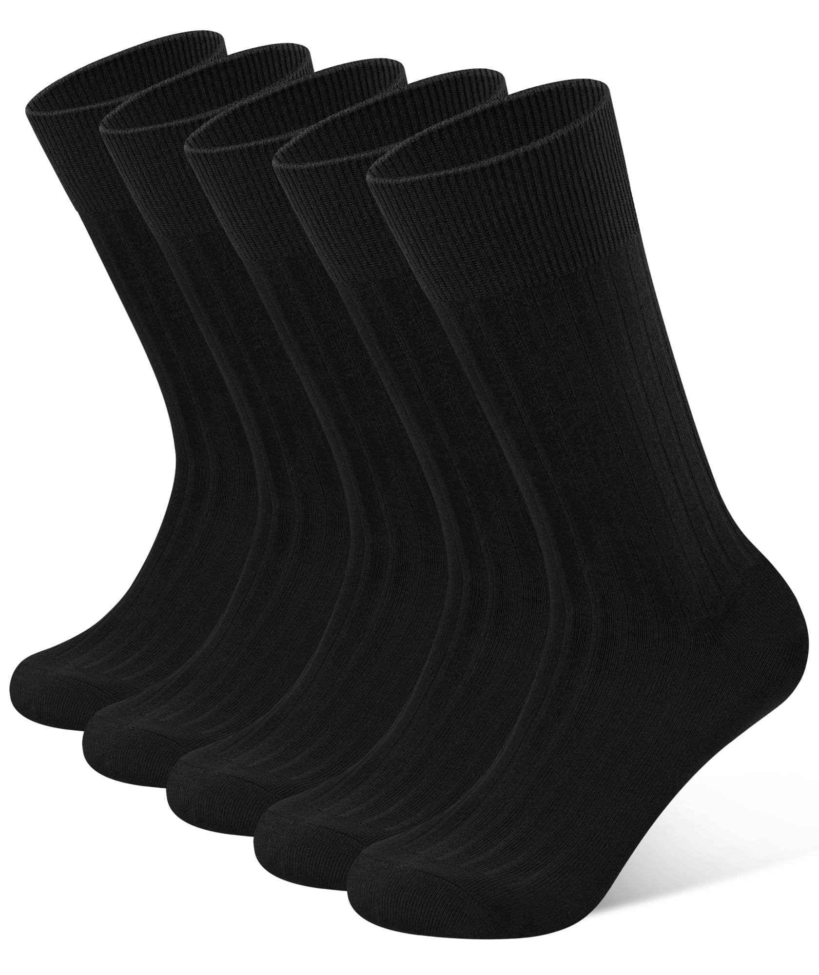 [CLOSEMATE] 靴下 メンズ ビジネスソックス 抗菌防臭 通気性 直角かかと 四季適用 黒 5足セット 24-28㎝