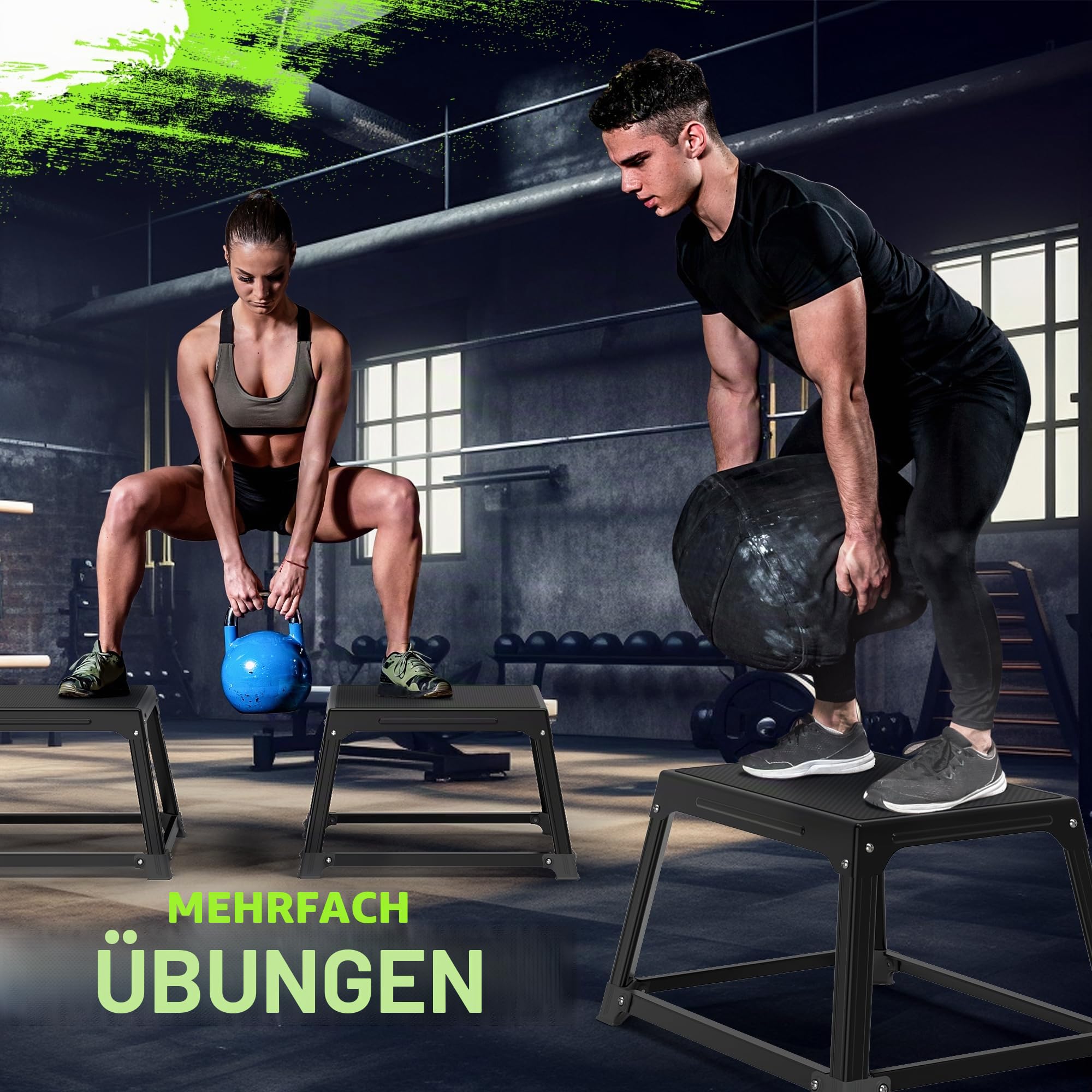 GanFindX Plyometrische Sprungbox aus Metall, 30,5 cm mit 43,2 x 33 cm Oberfläche, Stahl-Plyo-Box, Heim-Fitness-Training, Beweglichkeit, Ausdauer, Konditionierung, Krafttraining