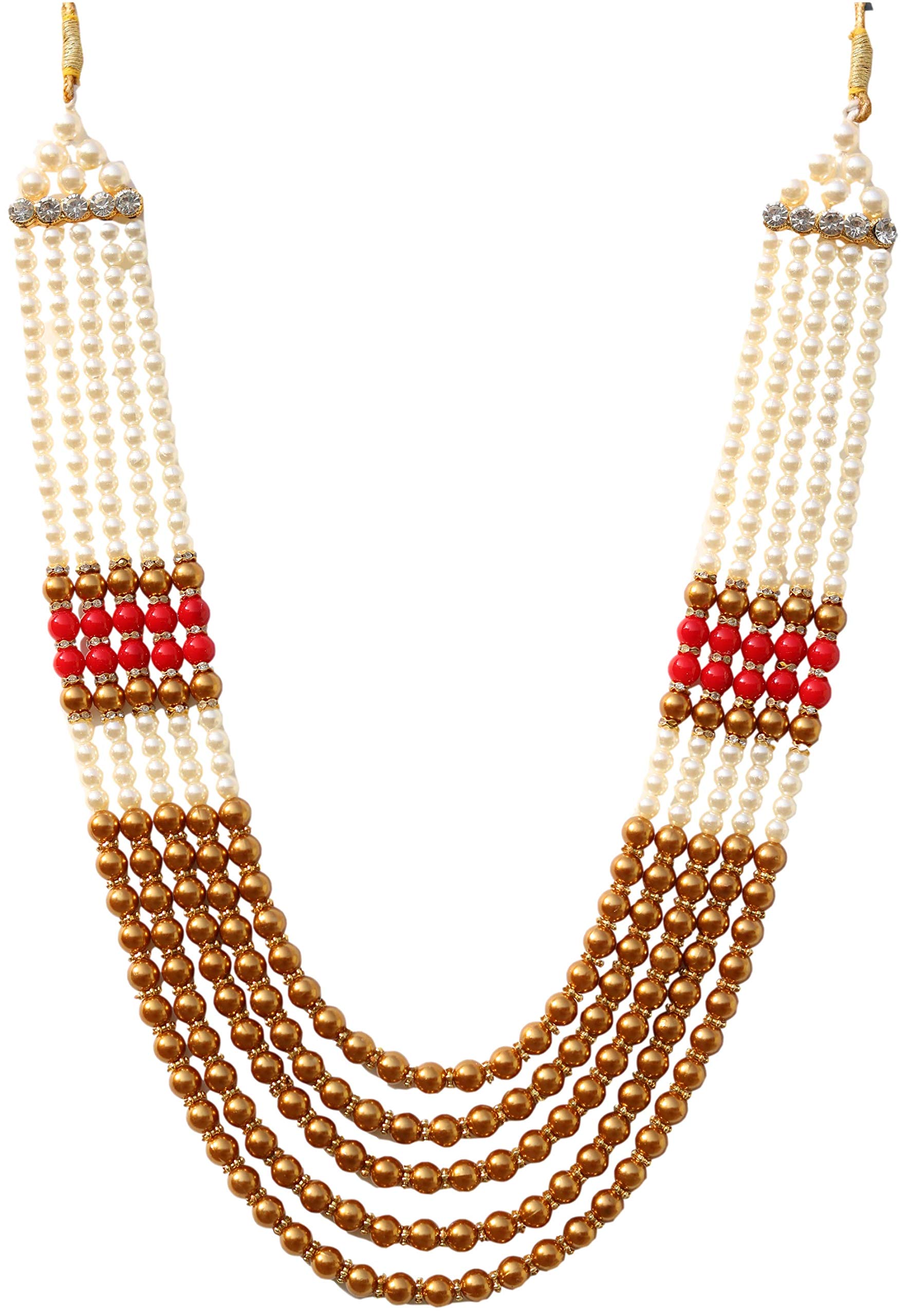 OneStoreIndia Handmade Groom Necklace Sherwani Dhula Mala With Pearls, Stone & Studded AD(American Diamond) Necklace Jewellery For Men/Groom.7830 (B09X77F4S5) Amazon Price History, Amazon Price Tracker