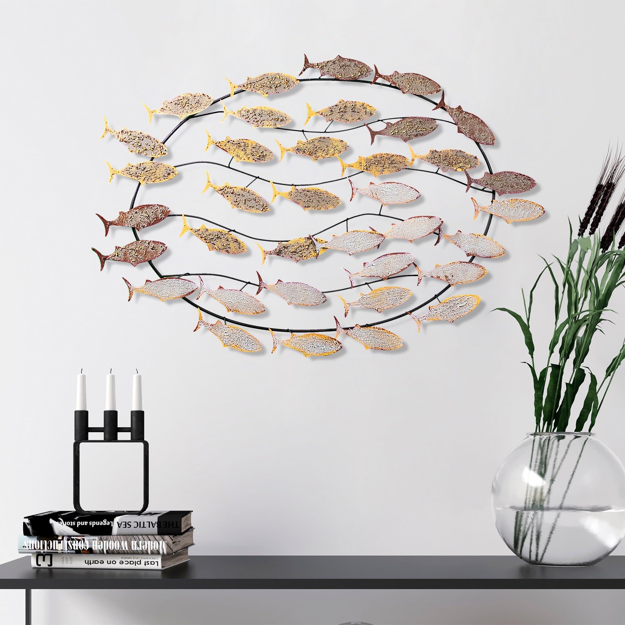 Décoration murale en métal fait main idée cadeau crémaillère unique peinture artisanale