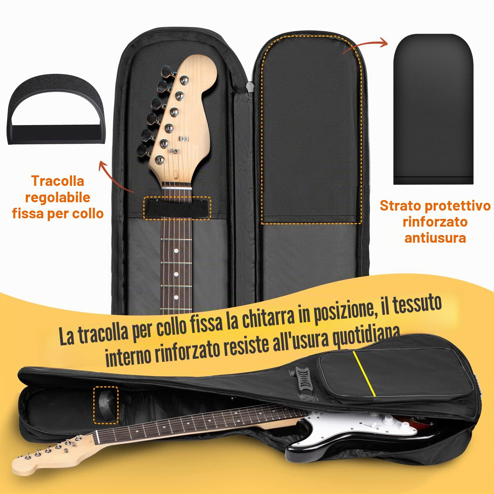 CAHAYA Borsa Chitarra Elettrica Custodia per Chitarra Elettrica per Libri Musicali