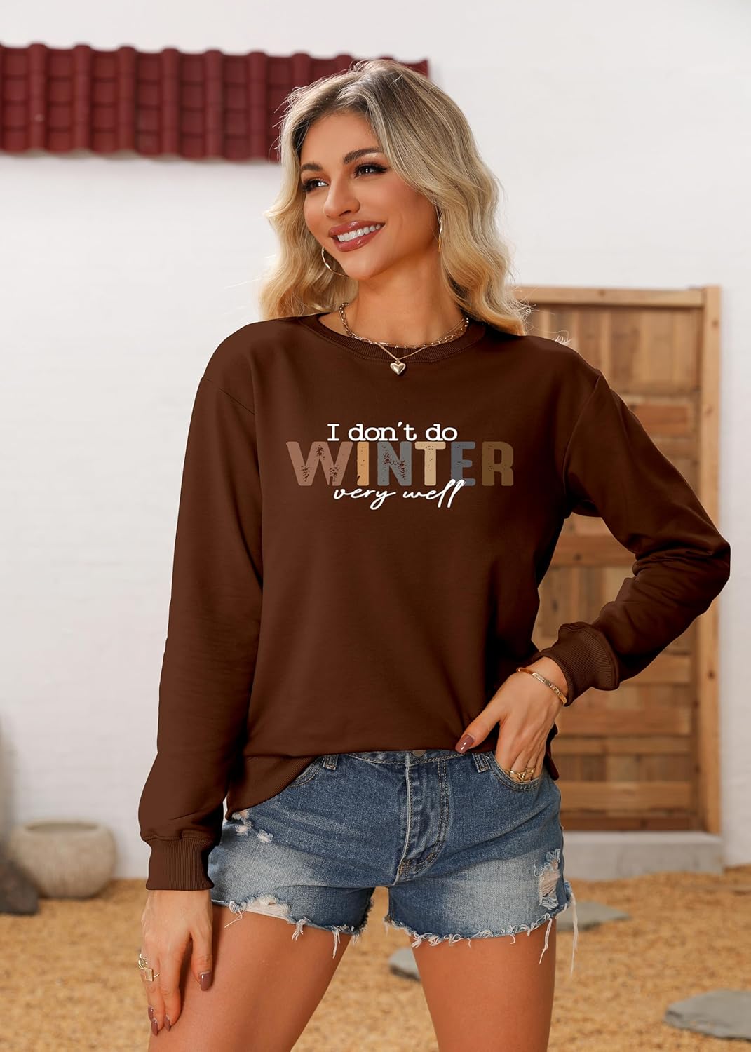Women Funny Graphic Shirts I Don't Do Winter Very Well Sweatshirt Valentine's Day Gift Long Sleeve Winter Spring Tops - Image 9