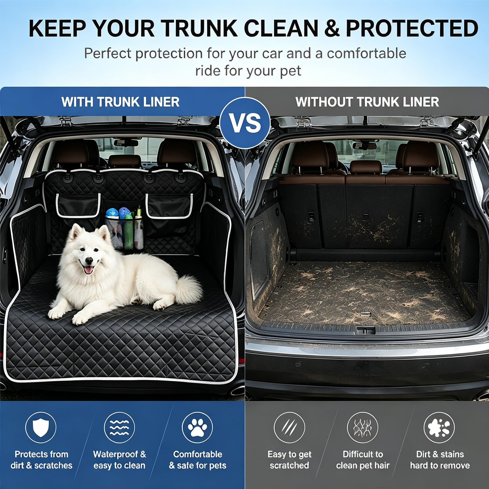 Telo Auto per Cani Compatibile con Toyota Soarer | Telo Auto per Cani 600D Oxford Con Protezione Laterale Facile da Pulire Pieghevole
