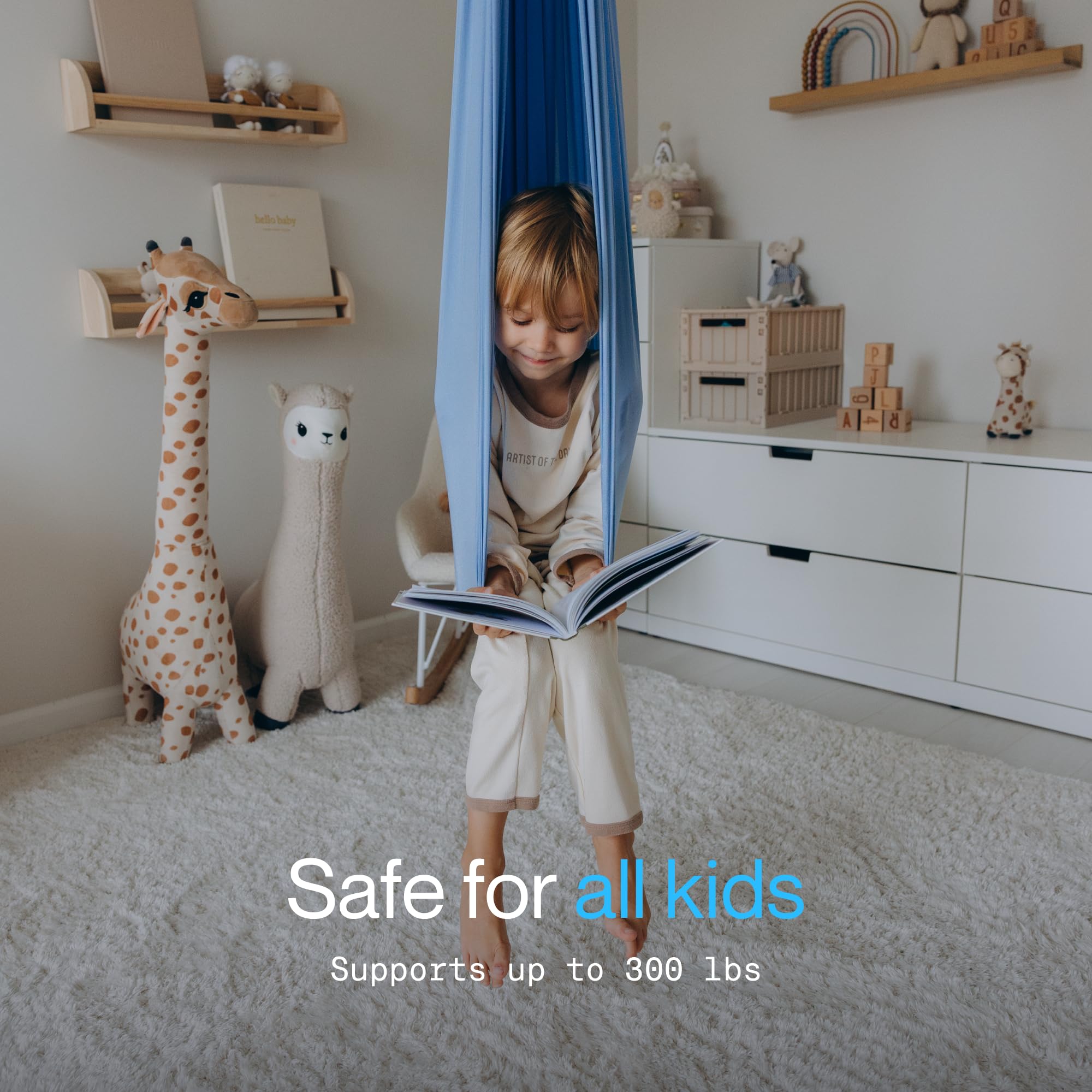 ATA zooz Sensory Swing Indoor & Outdoor - Cotton Spandex Polyester Unique Composition | Kid Swing - Kids Hammock | 59