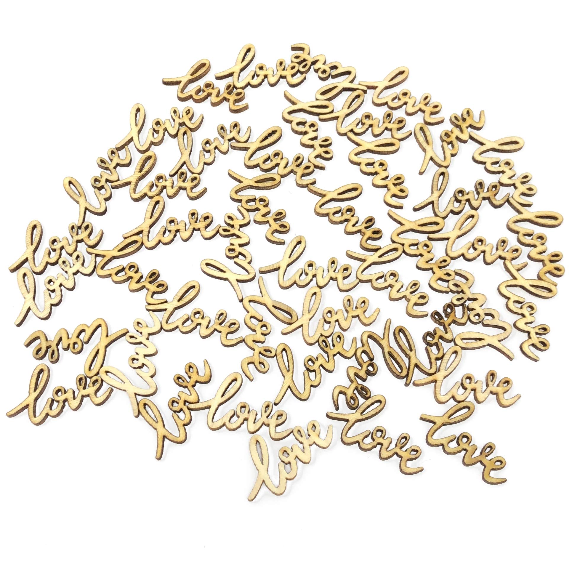 25mm Love Letters Wooden Shabby Chic Craft Scrapbook Confetti Vintage Love Words (50)