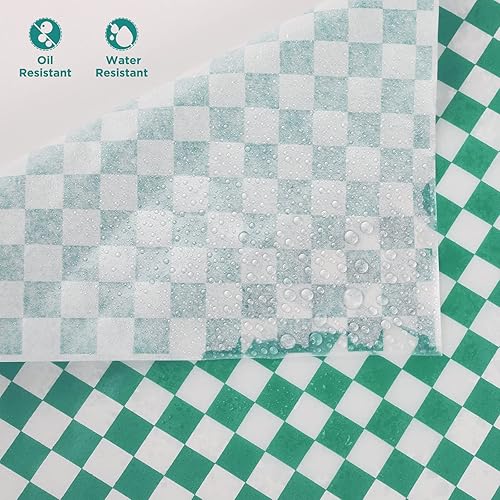 Vista 24 de Hojas de papel encerado de 12 x 12 pulgadas, 200 forros para cestas de alimentos para sándwiches, hamburguesas, hojas de papel encerado a cuadros