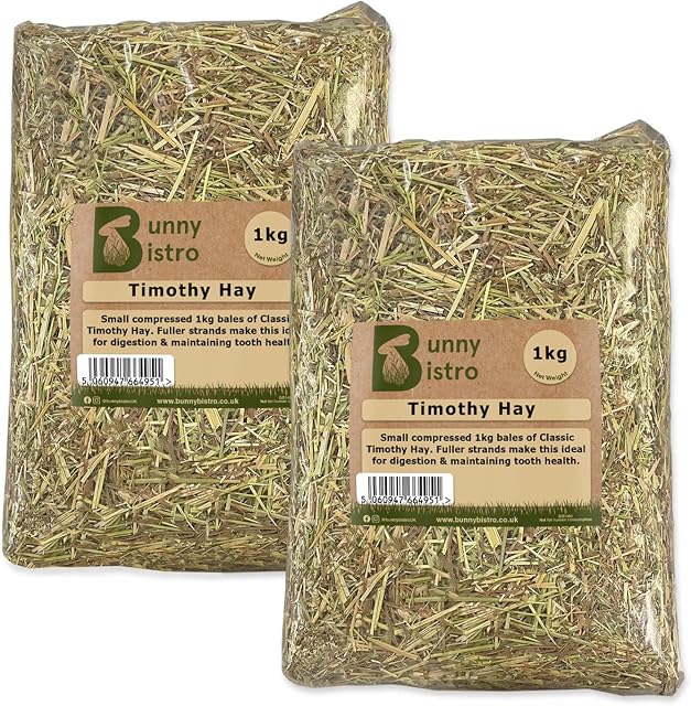 Bunny Bistro English Timothy Hay 1kg-5kg, Premium Natural Rabbit & Guinea Pig Food (2kg)
