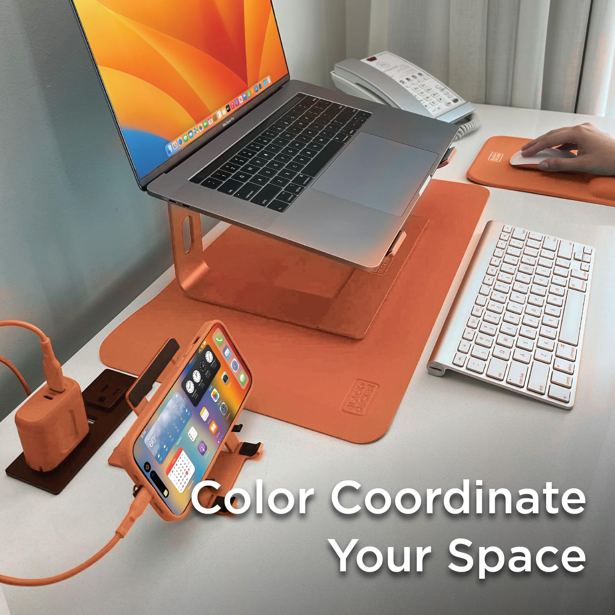 Black+Decker Tappetino da scrivania in pelle per tastiera e mouse, accessori da scrivania da ufficio, protezione per ufficio, per uomini, donne, adolescenti, tappetino da scrivania per giochi, lavoro