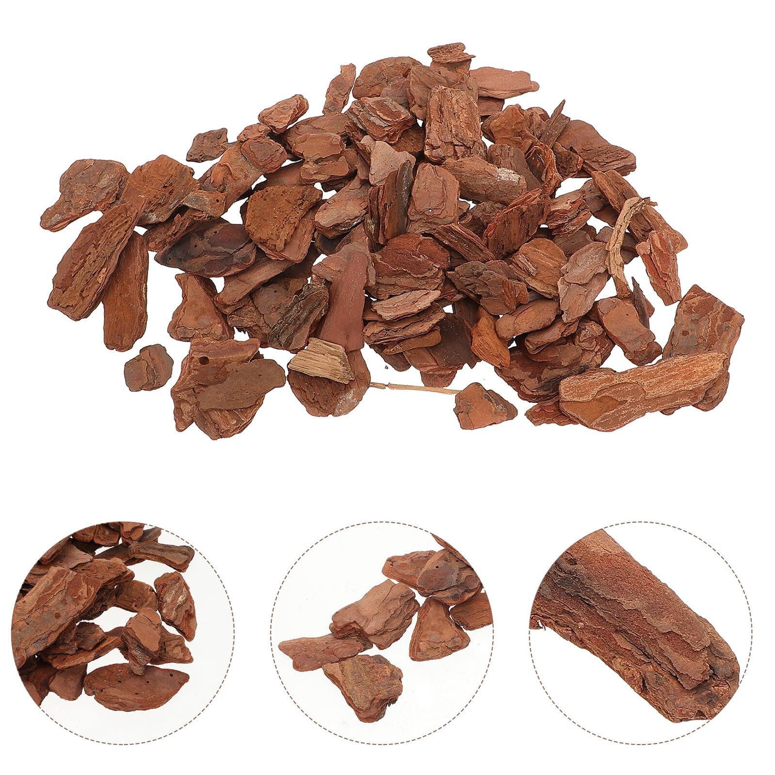 Homoyoyo Scaglie Di Corteccia Per Lettiera Di Rettile, Decorazione Naturale Per Terrari e Acquari, Trucioli Di Corteccia Di Pino 3-5 Cm Per Vasche Di Tartarughe e Lucertole, Confezione 1 Kg