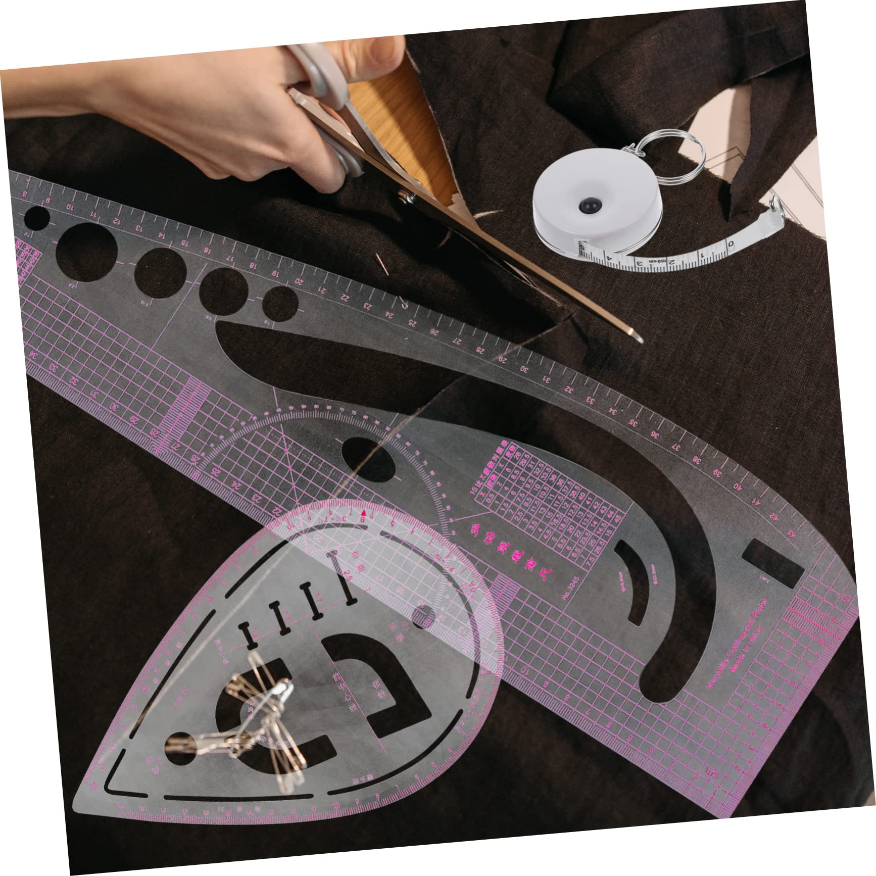 Juego de Reglas de Costura Pvc 1 Set para Dibujo y Corte | Medición Precisa, Formato Portátil, para Profesionales y Principiantes, Herramienta de Patrón y Trazado