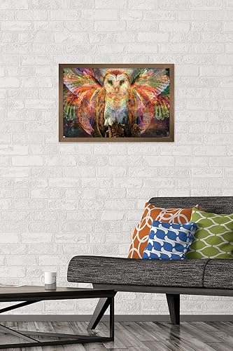 Vista 71 de Trends International Jumbie - Owl Wall Poster, 34L x 22.4W, Mahogany Framed Version