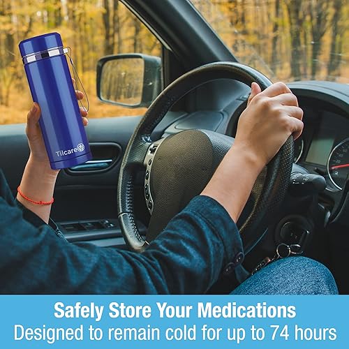 Miniatura 3 de Tilcare - Estuche de viaje para enfriador de insulina  Botella reutilizable de 74 horas  Estuche grande aprobado por la TSA  Botella de emergencia