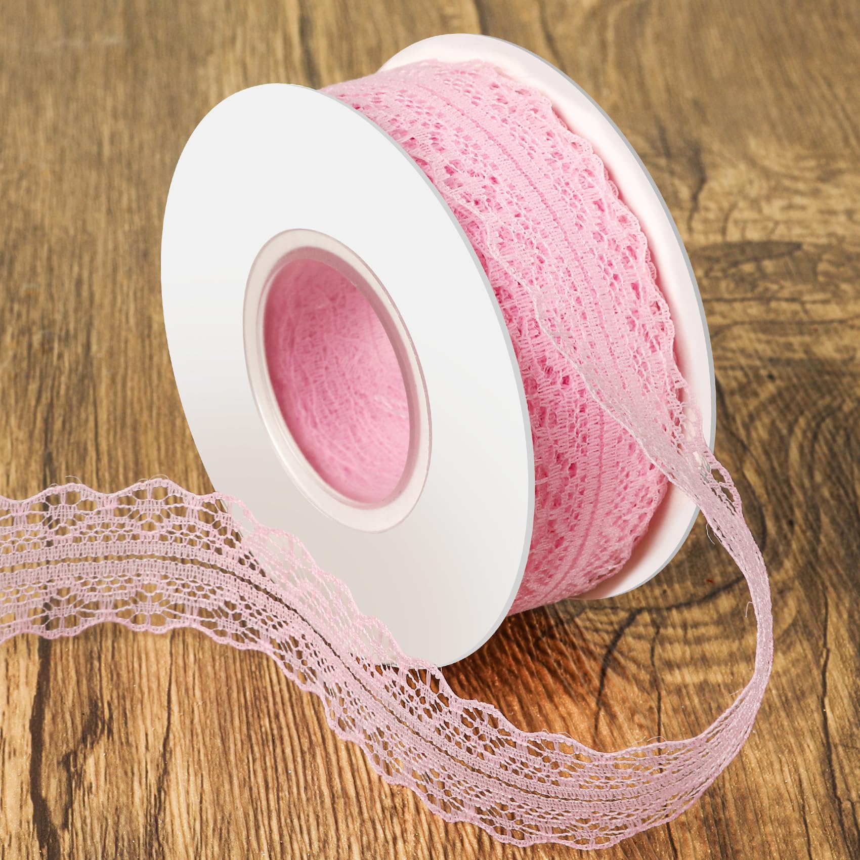 Photo 1 of 25 Yards Pink Lace Ribbon 1.2 Inch Wide Vintage Floral Lace Trim for Sewing Light Pink Laces Fabric Ribbon for Craft Gift Wrapping Flower Bouquet Baby Shower Wedding Birthday Decoration