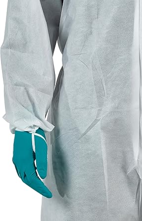 Ansell AlphaTec 1500 Model 111, Disposable Work Overall with Hood, Chemical Protection Type 5/6, Water Repellent Coverall Suit, Industrial Safety Workwear, Men Women, White, Size 3XL (1 Unit)