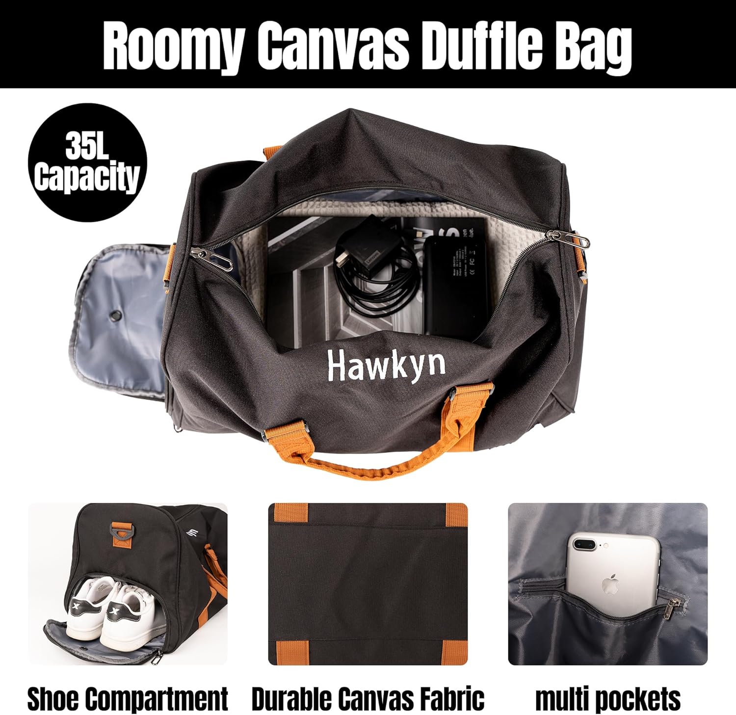 MT WORLD Travel Duffel Bag Personalized Weekender Overnight Bag for Men Teen Boys Custom Gym Sports Duffle with Shoes Compartment for Travel Beach Short Trips Camping Hiking