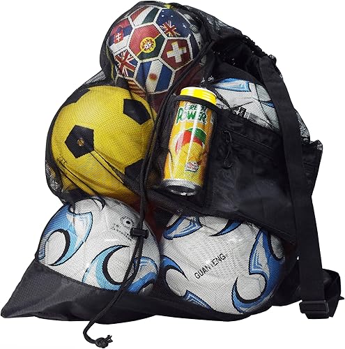 Miniatura 3 de Yagwinga Oversized Mesh Gear Bag Sports Ball Bag Mesh Football Bag Heavy Duty Drawstring Bag Team Sports for Volleyball Basketball Swimming Gear