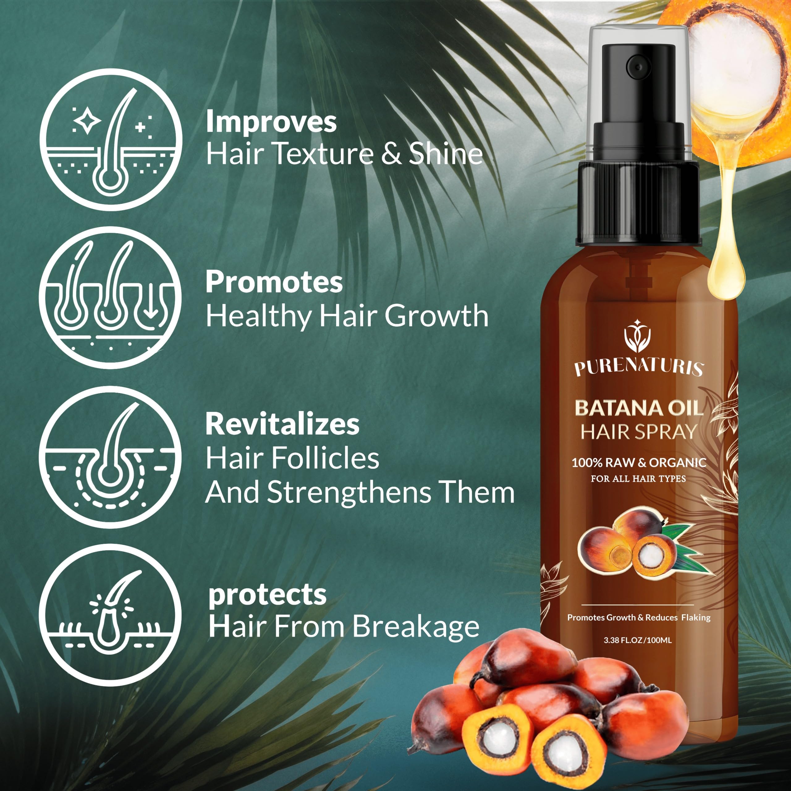 Batana Oil Hair Growth Care Kit – Shampoo, Conditioner, Mask & Leave-In Spray
