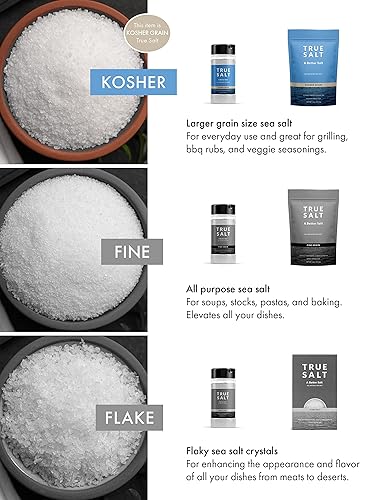 Miniatura 6 de True Salt Sal de grano Kosher  Sal marina gourmet totalmente natural  perfecta para Keto barbacoas parrilla hornear sopas frotes filetes pollo
