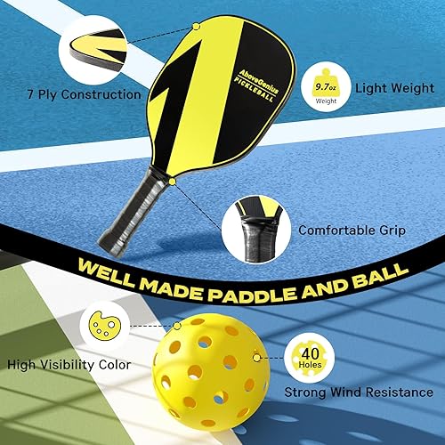 Miniatura 4 de Pickleball Set with Net, Pickleball Paddles Set of 4, Portable Net for Driveway, Lightweight Rackets, 4 Outdoor Balls, 1 Storage Bag