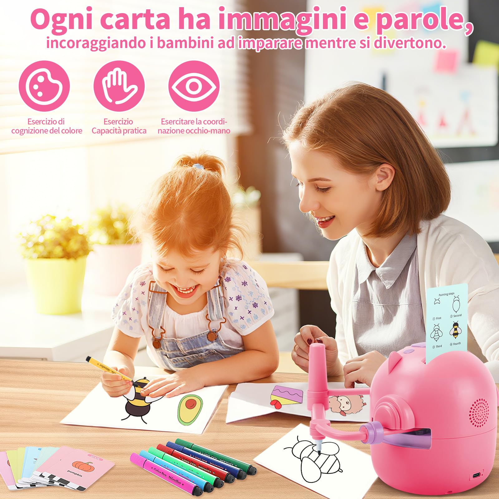 Charmofun Drawing Robot dla dzieci (Różowy)