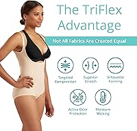 Vista 2 de MARENA SFBHA Faja de Compresión Posquirúrgica de Recuperación de Longitud de Braguita, Espalda Alta - Longitud de Bikini Ajustable