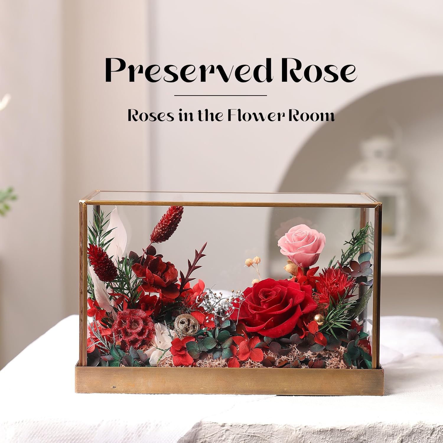 Valentines Day Flowers Roses Gifts for Women,Forever Real Preserved Rose in Glass Dome,Valentines Day Red Roses Gifts for Her Wife Women Girlfriend Best Friend. - Image 2
